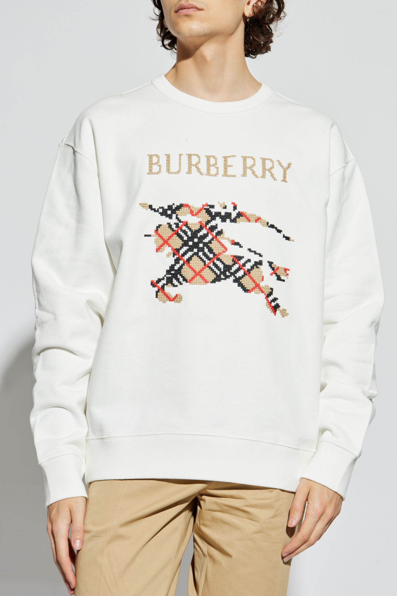 Cream Sweatshirt with logo Burberry - Vitkac AS
